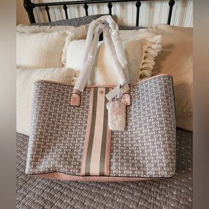 Tory Burch Gemini Link Canvas Tote in Coastal Pink BRAND NEW